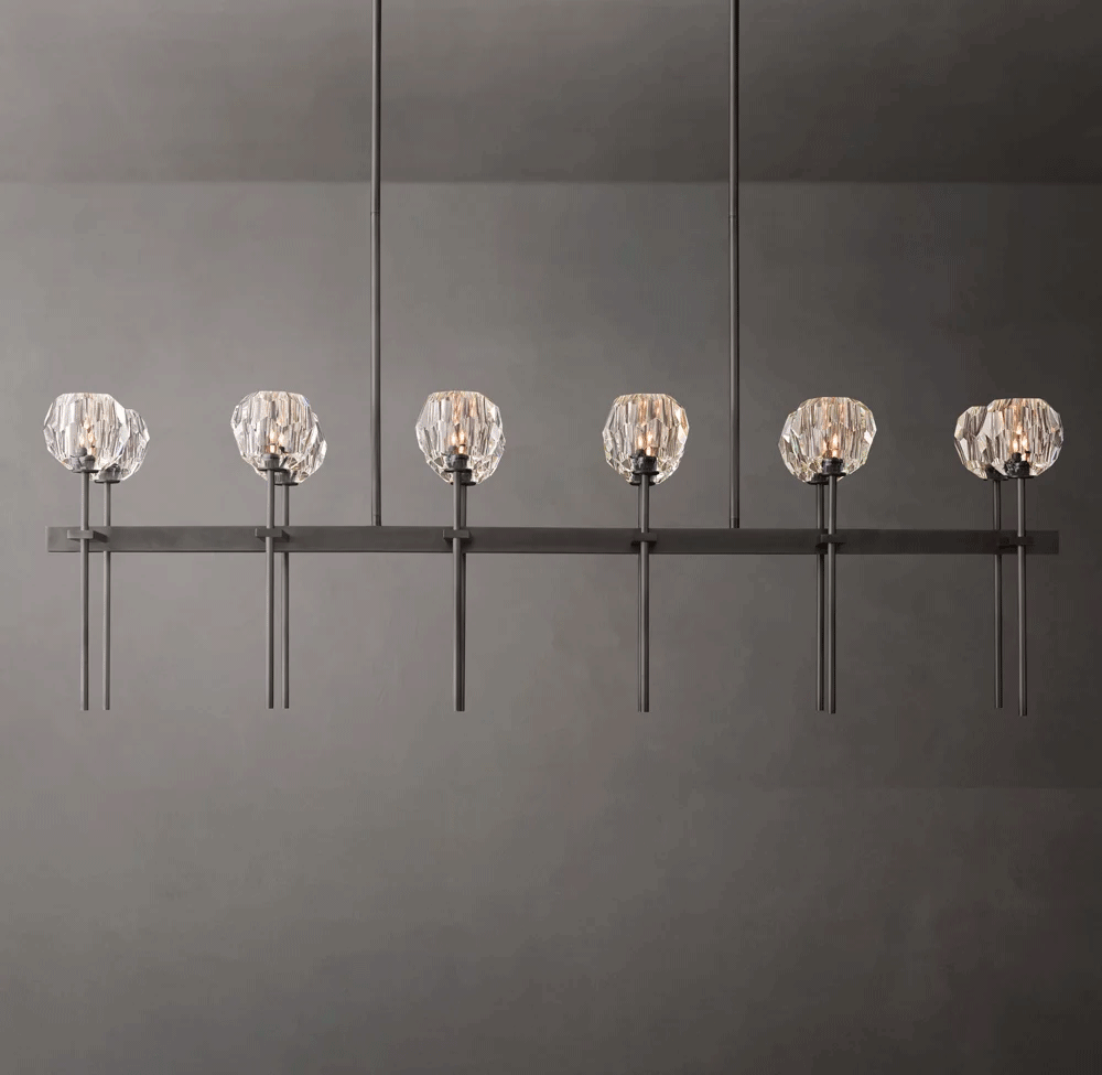 Boule Crystal Rectangular Chandelier L60