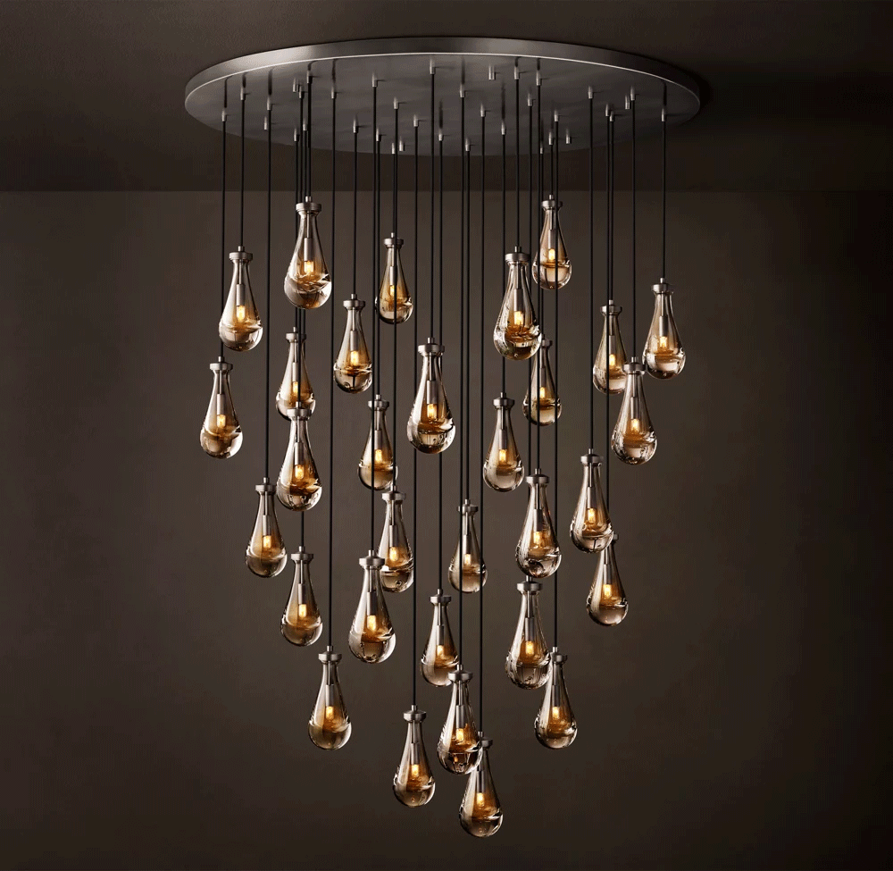 Rain Round Chandelier Dia. 18