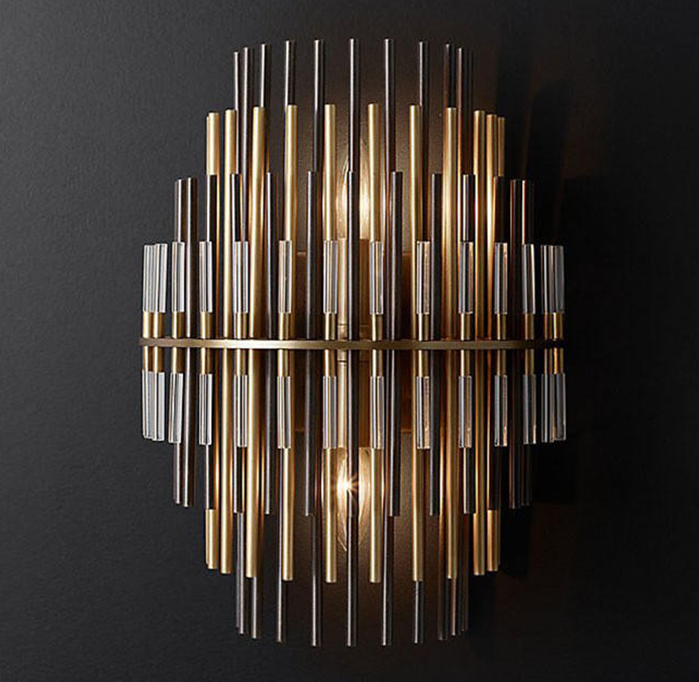 Strutx Tiered Round Brass Tube Sconce H12