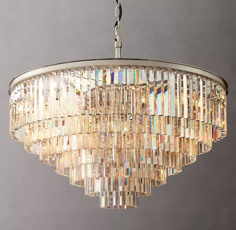 1920s Odeon 3-Tier Round Chandelier Dia. 20