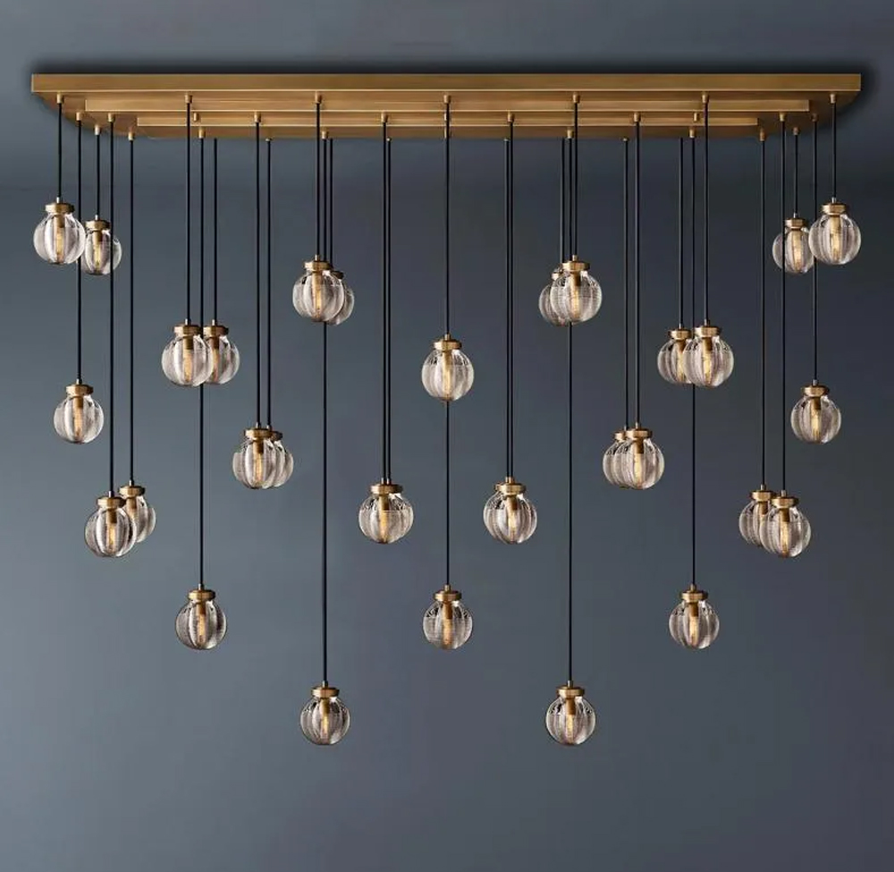 Pearl Rectangular Chandelier L36