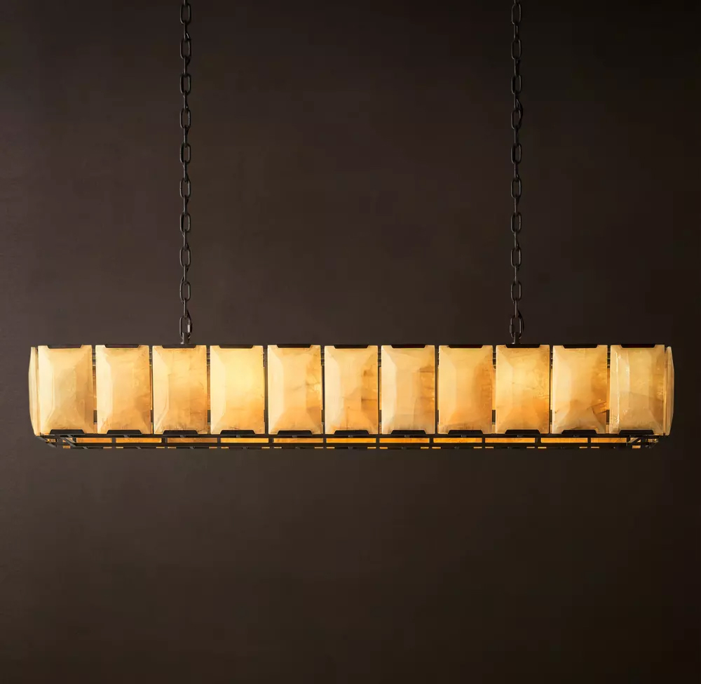Harlow Calcite Rectangular Chandelier L42
