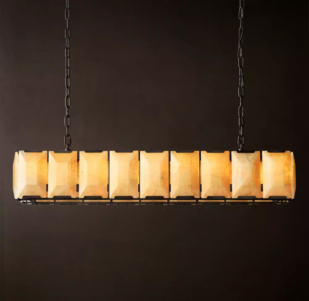 Harlow Calcite Rectangular Chandelier L42