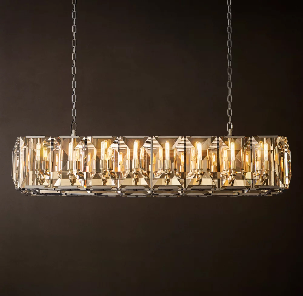 Harlow Crystal Rectangular Chandelier L42