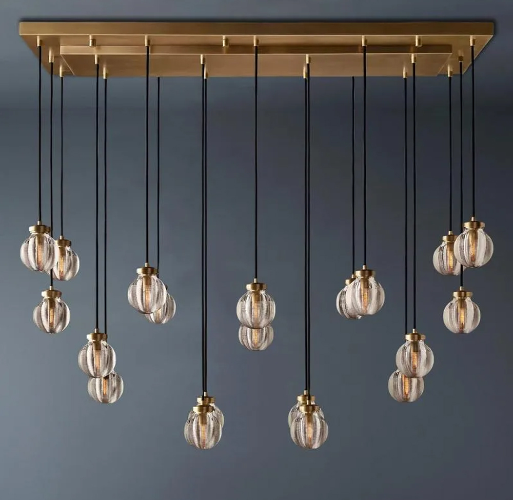 Pearl Rectangular Chandelier L36