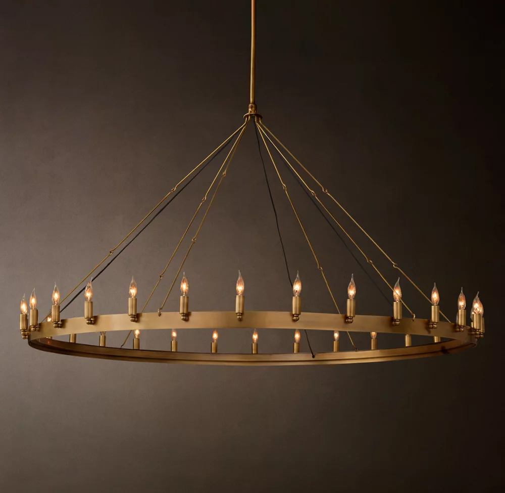 Camino Vintage Candelabra Round Chandelier Dia. 26