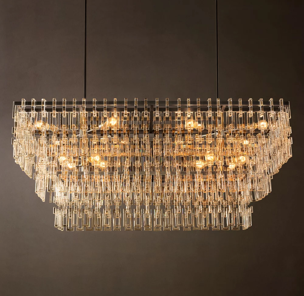Marignan 3-Tier Rectangular Chandelier L60