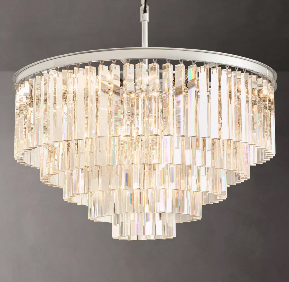 1920s Odeon 3-Tier Round Chandelier Dia. 20
