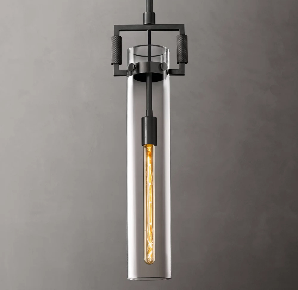 Machinist Glass Cylinder Pendant Lamp Dia. 12