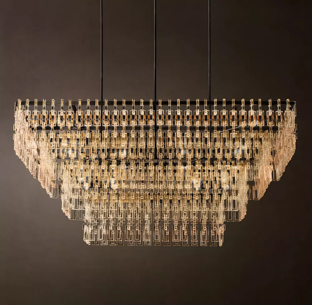 Marignan 3-Tier Rectangular Chandelier L60