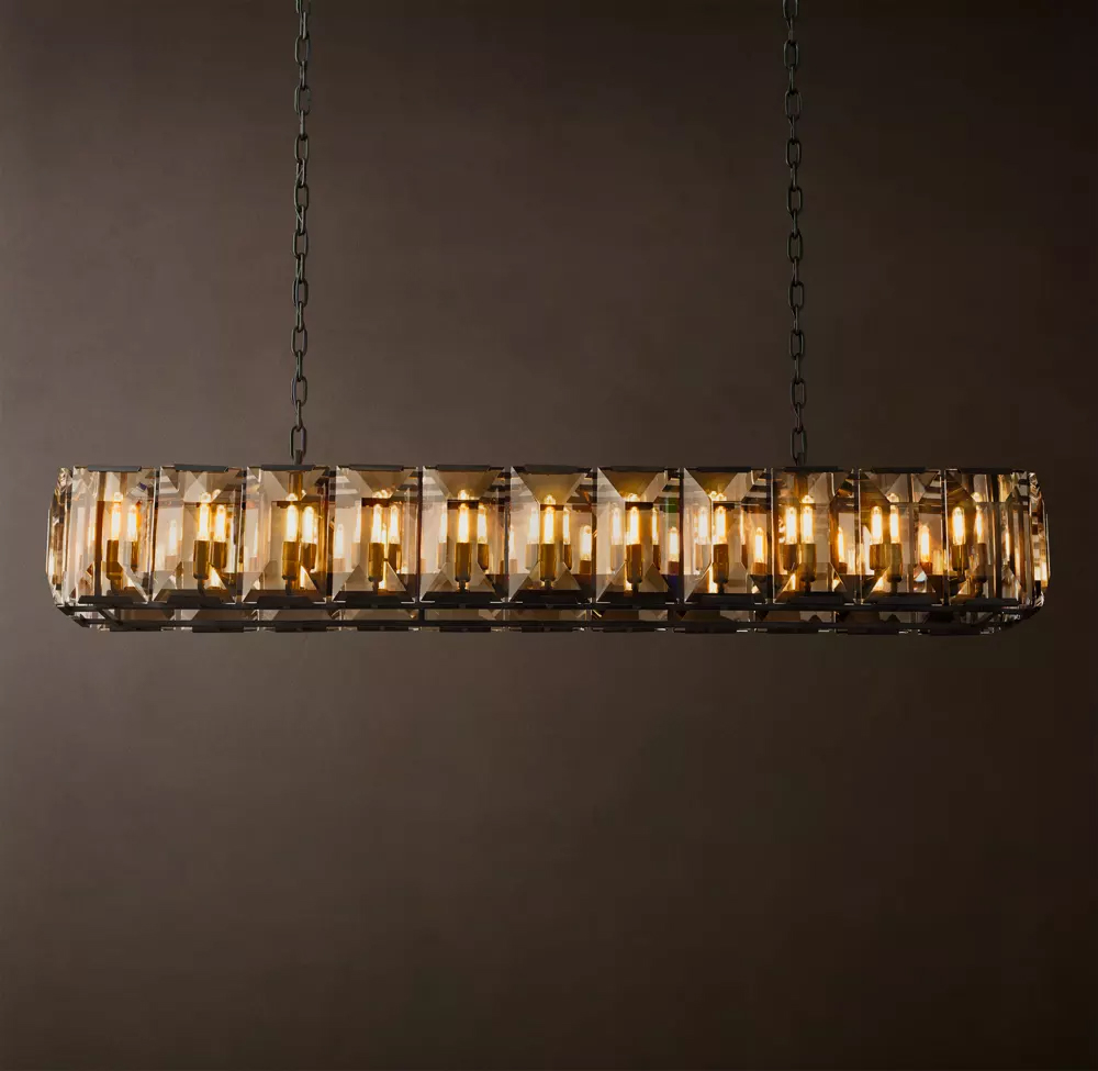 Harlow Crystal Rectangular Chandelier L42