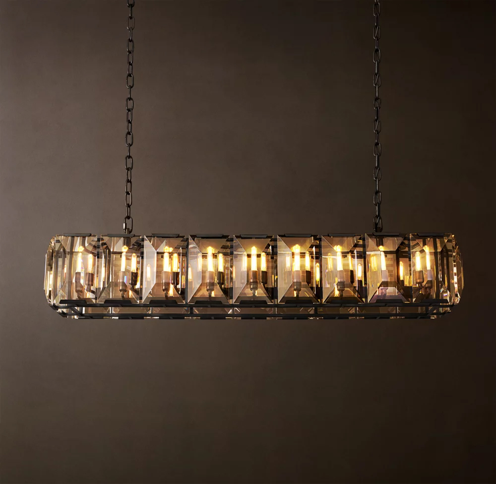 Harlow Crystal Rectangular Chandelier L42