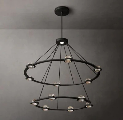 Éclatant 2-Tier Round Chandelier Dia. 48