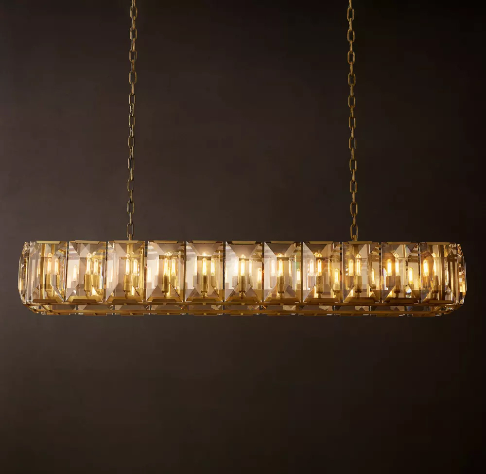 Harlow Crystal Rectangular Chandelier L42