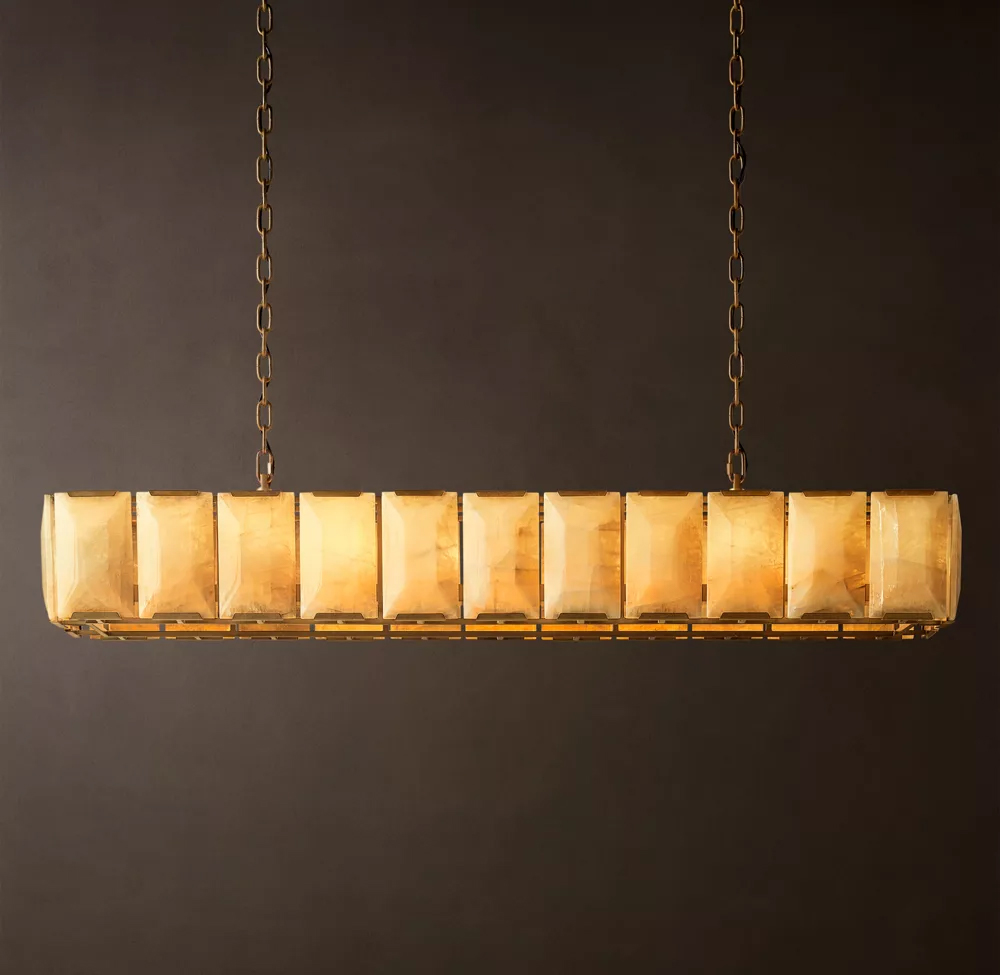 Harlow Calcite Rectangular Chandelier L42
