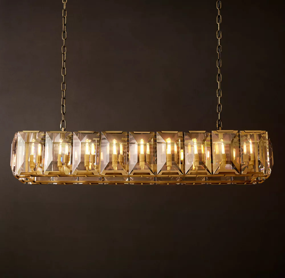 Harlow Crystal Rectangular Chandelier L42