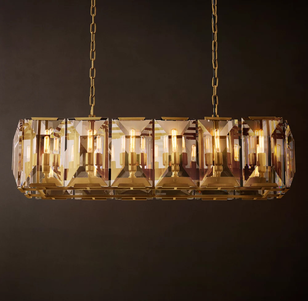 Harlow Crystal Rectangular Chandelier L42