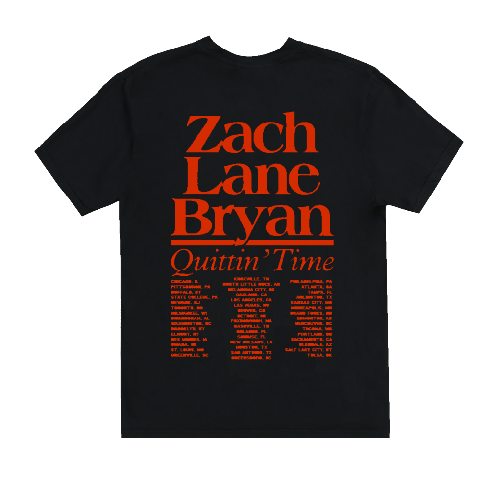 Zach Bryan 2024 Quittin Time Tour T Shirt