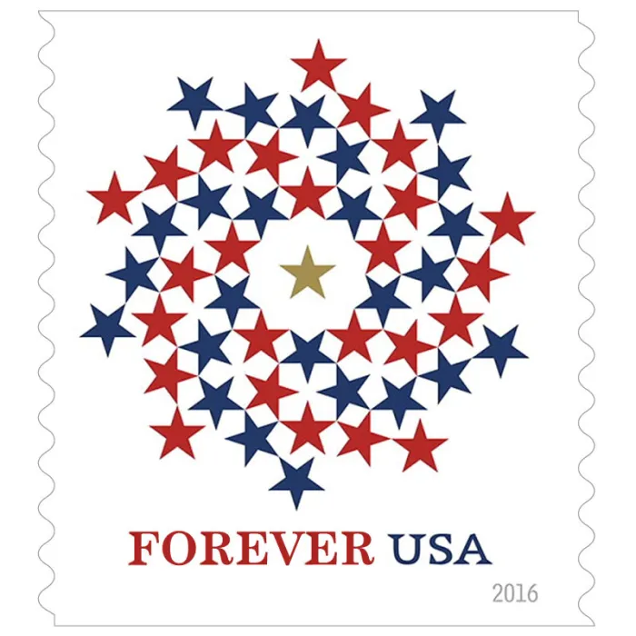 2016 Patriotic Spiral Stars Stamps