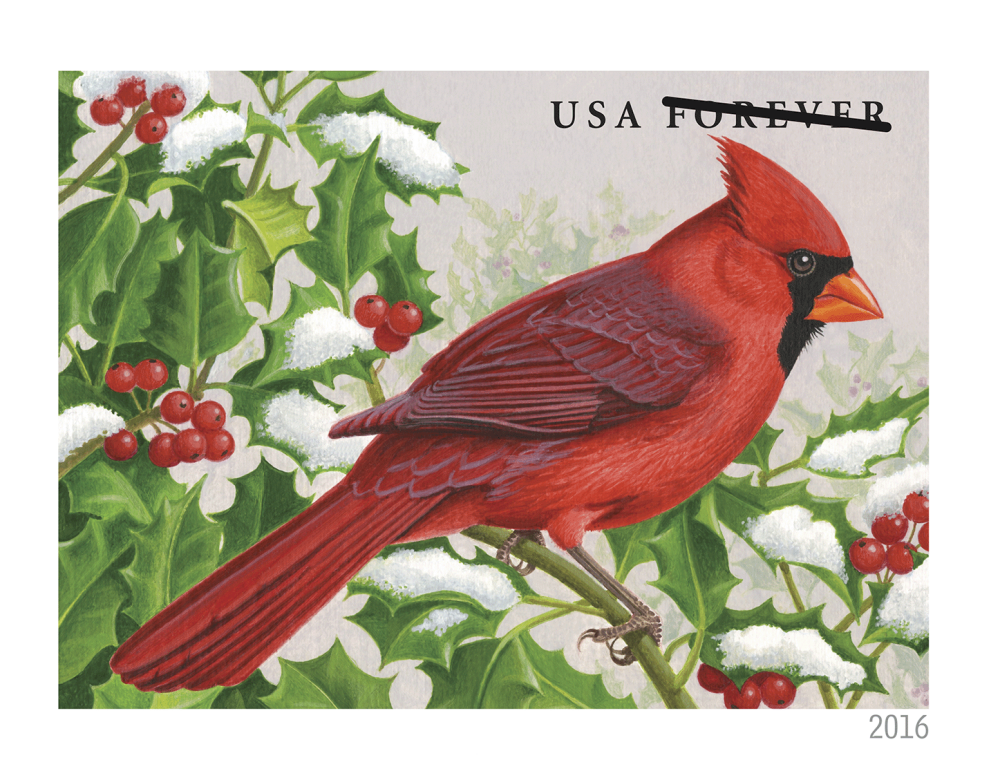 2016 Forever Stamps Songbirds In Snow