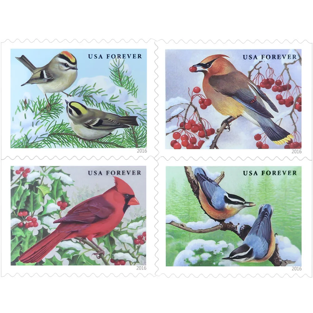 2016 Forever Stamps Songbirds In Snow