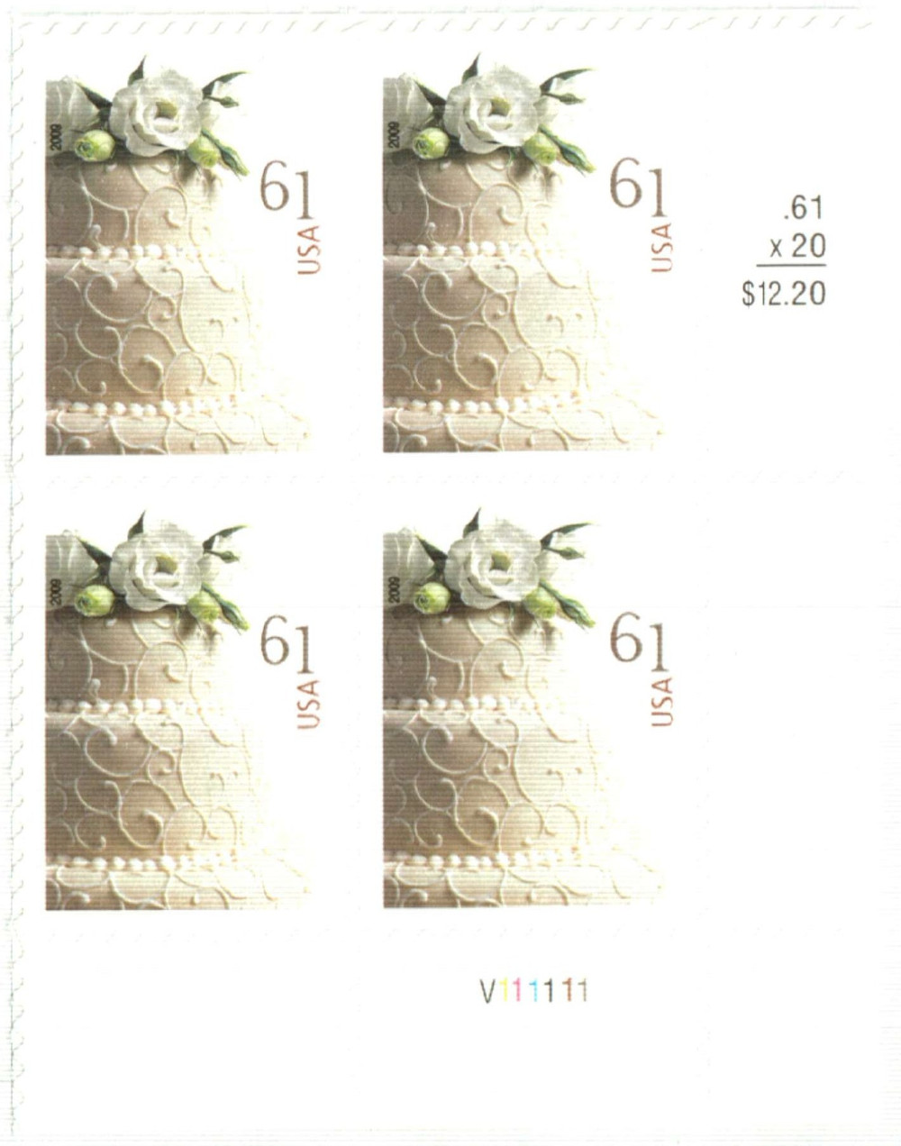 2014 WEDDING CAKE Stamps 100 PCS