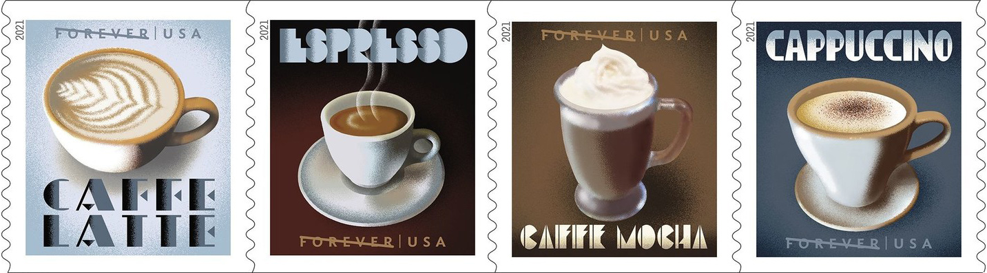 2021 Espresso Drinks Coffee Forever stamps