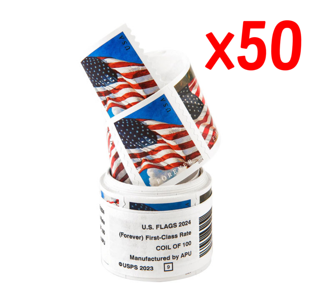2024 U.S. Flags Stamps 50 rolls