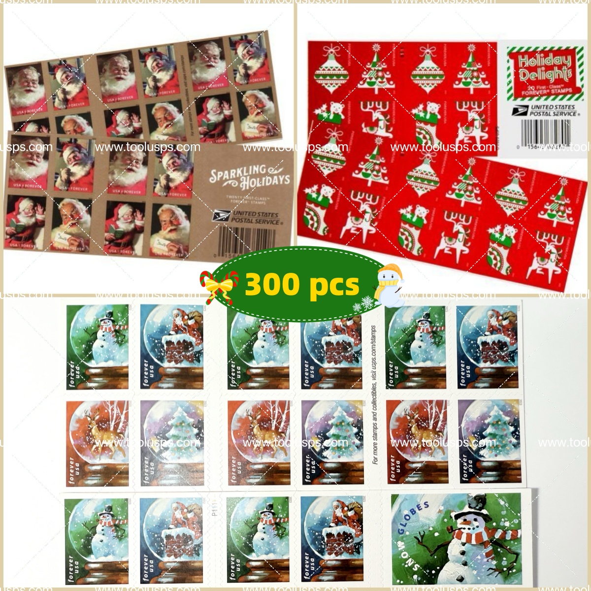 Big Sales! B Christmas Collection Stamps,300 Pcs