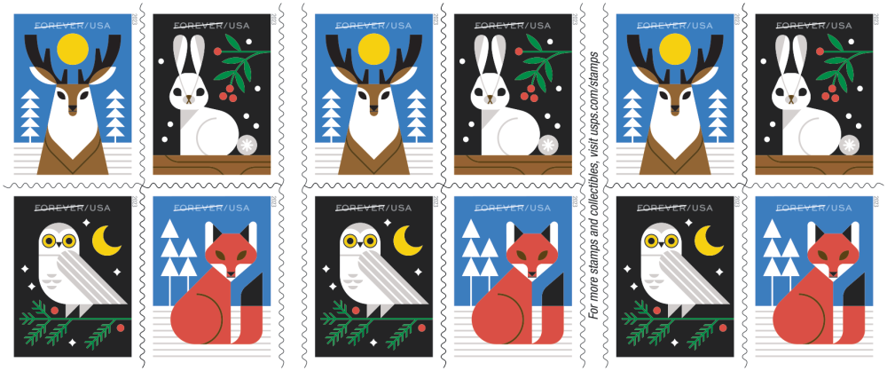 2023 Winter Woodland Animals Stamps