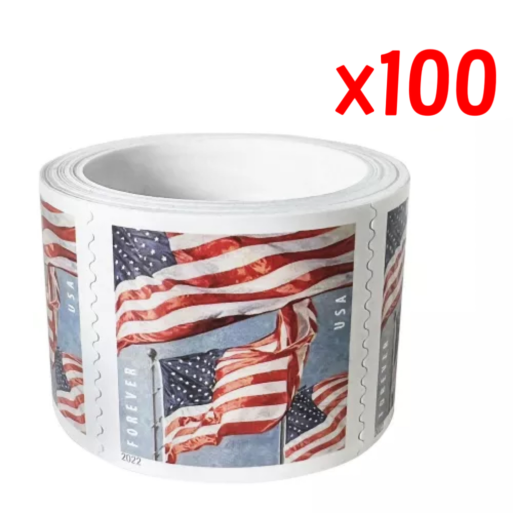2022 U.S. Flag Forever Stamps  100 Rolls