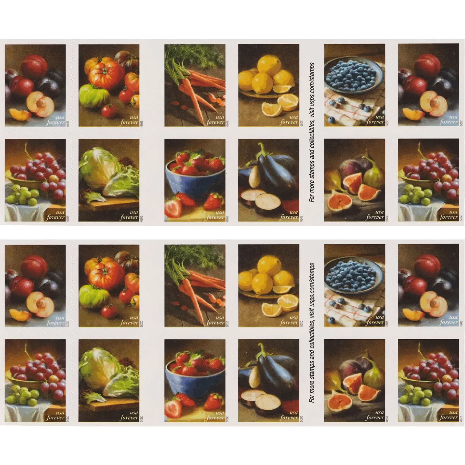 2020 Fruits and Vegetables Stamps