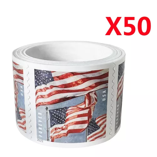 2022 U.S. Flag Forever Stamps 50 Rolls