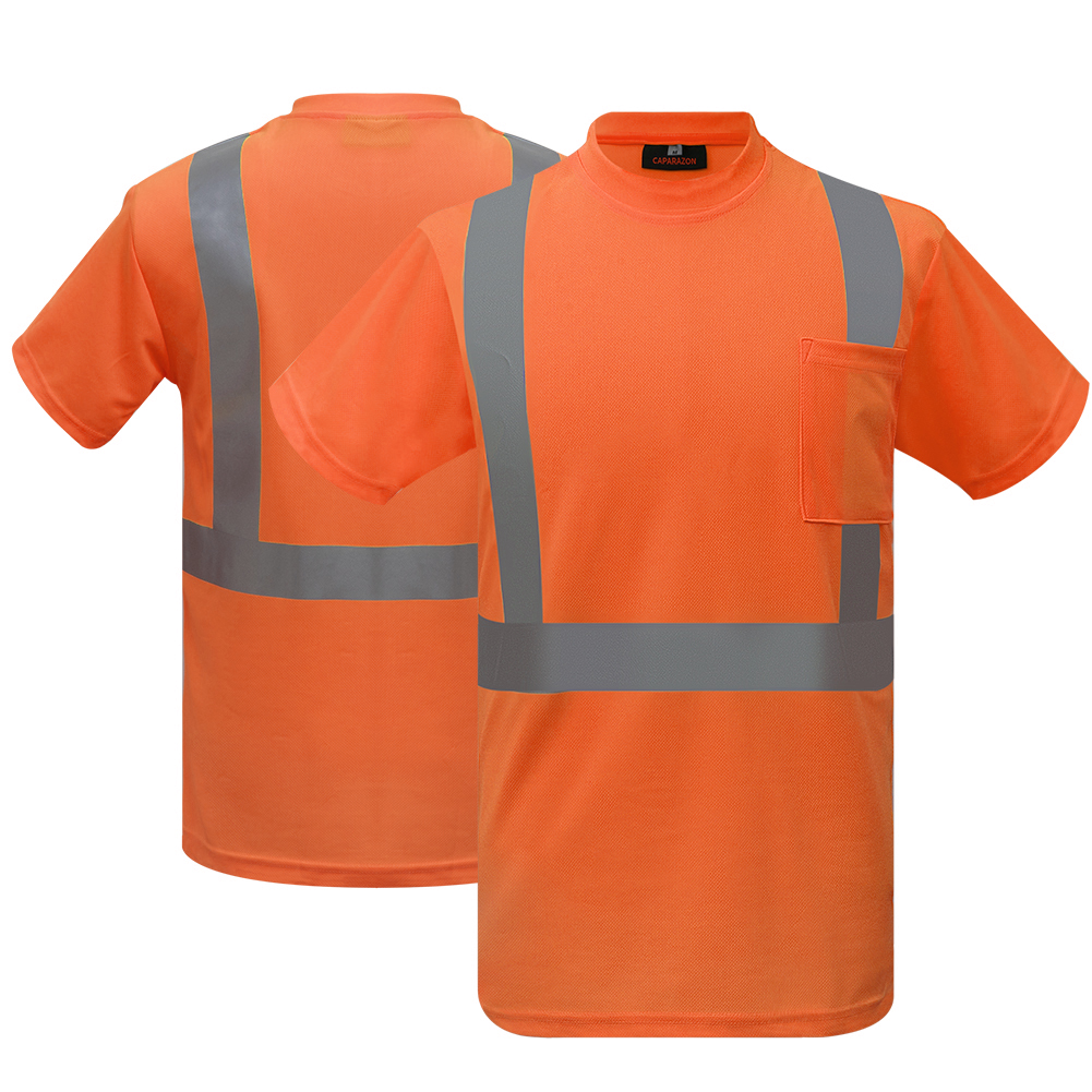 In-Stock Caparazon Class 2 High Visibility Safety T-Shirt Orange