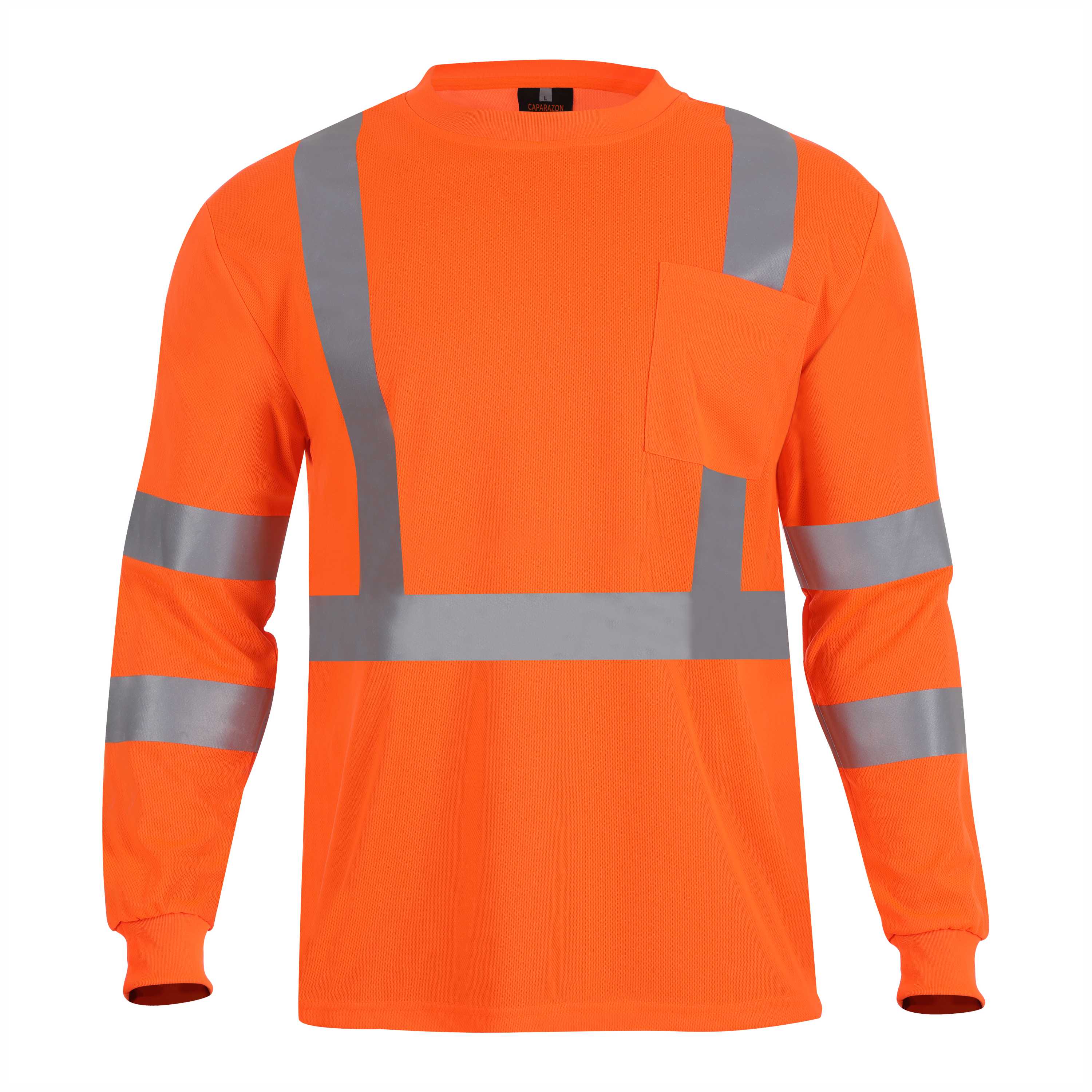 In-Stock Caparazon Class 3 Long Sleeve Safety T-Shirt Orange