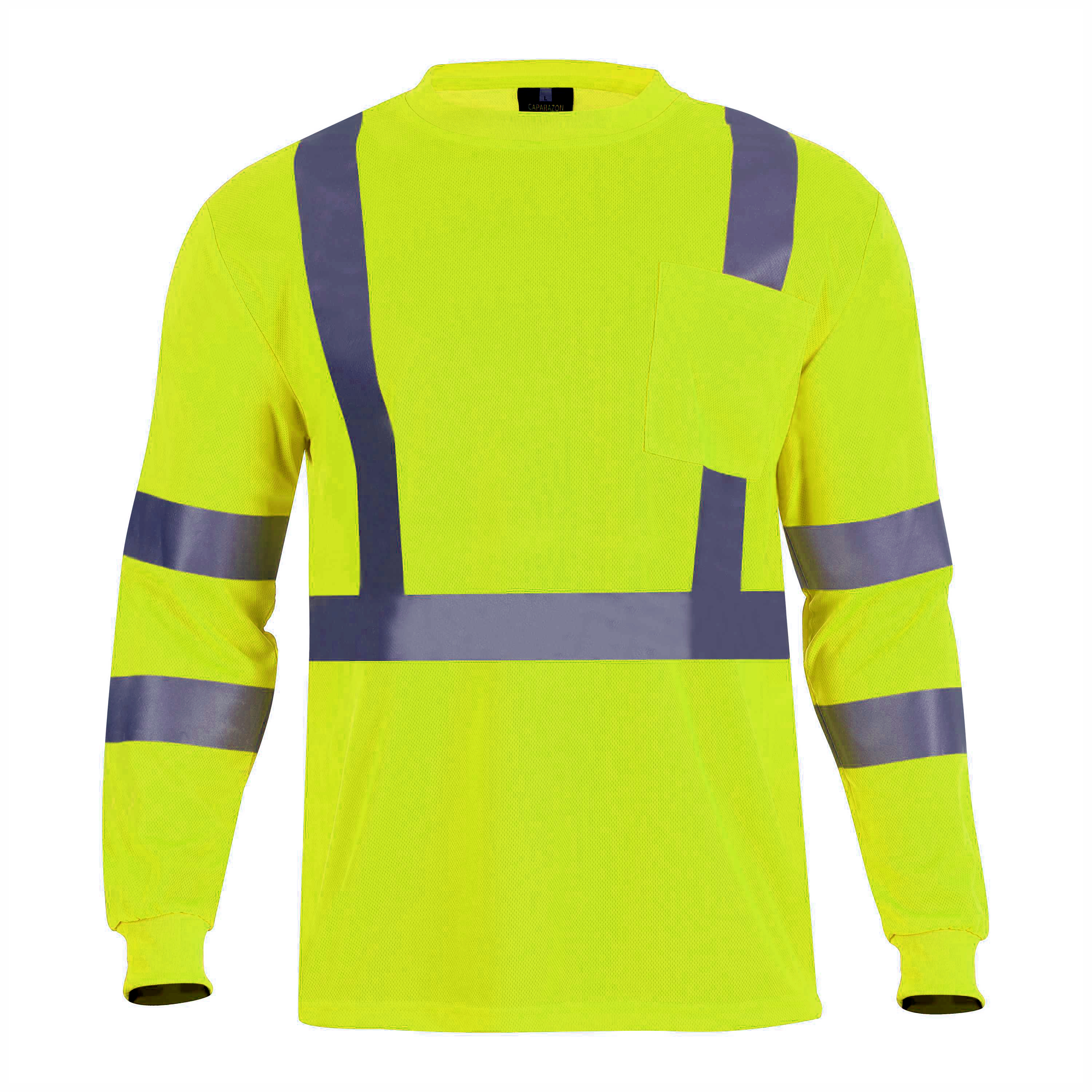 In-Stock Caparazon Class 3 Long Sleeve Safety T-Shirt Green