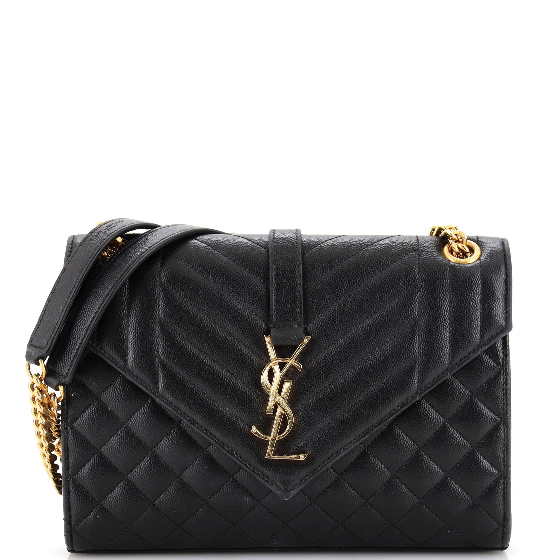 YSL Classic Monogram Envelope Satchel Mixed Matelasse Leather Medium