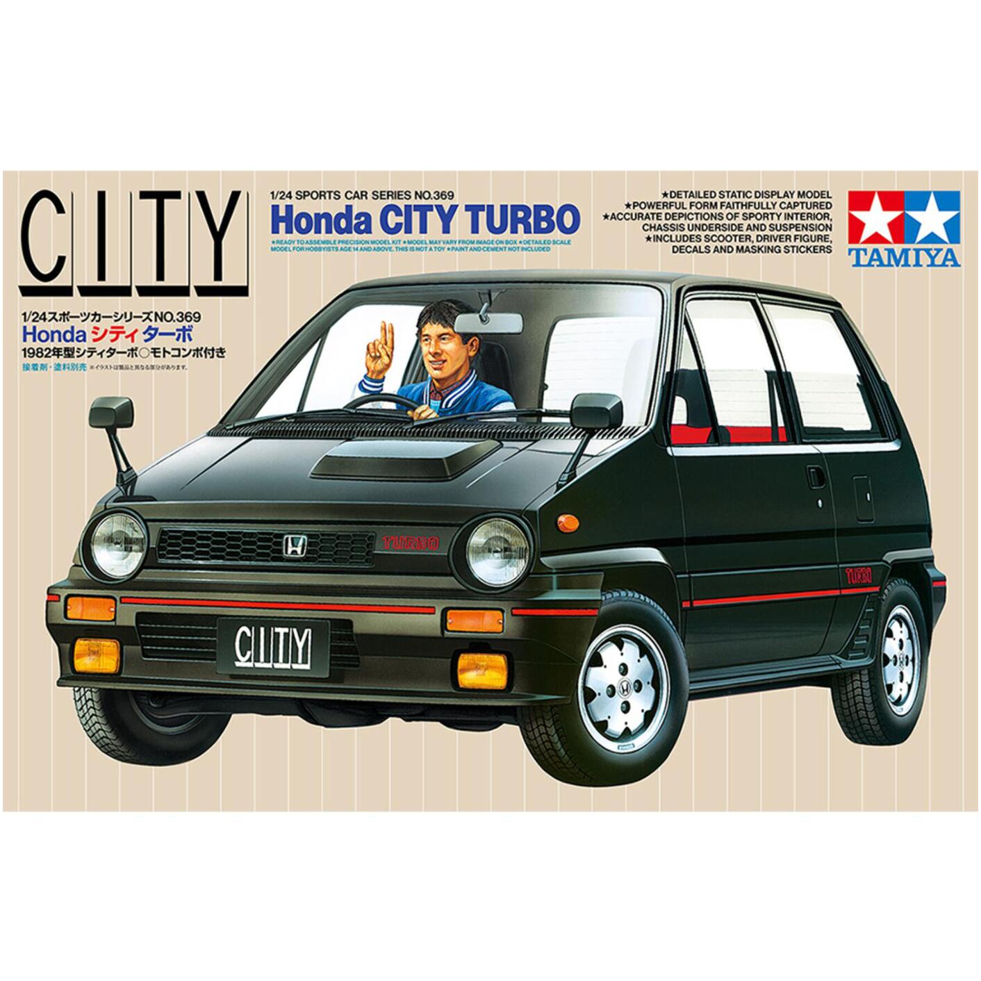 Tamiya 1/24 Honda City Turbo w/ Motocompo Scooter 24369