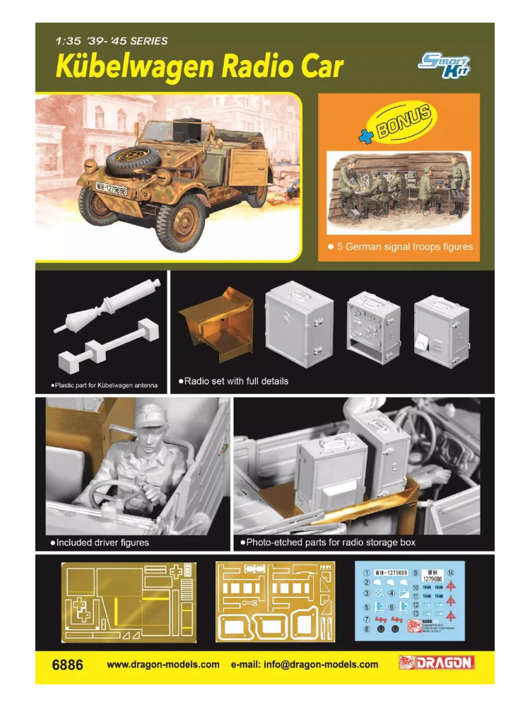 DRAGON 6886 1/35 Kübelwagen Radio Car Model Kit