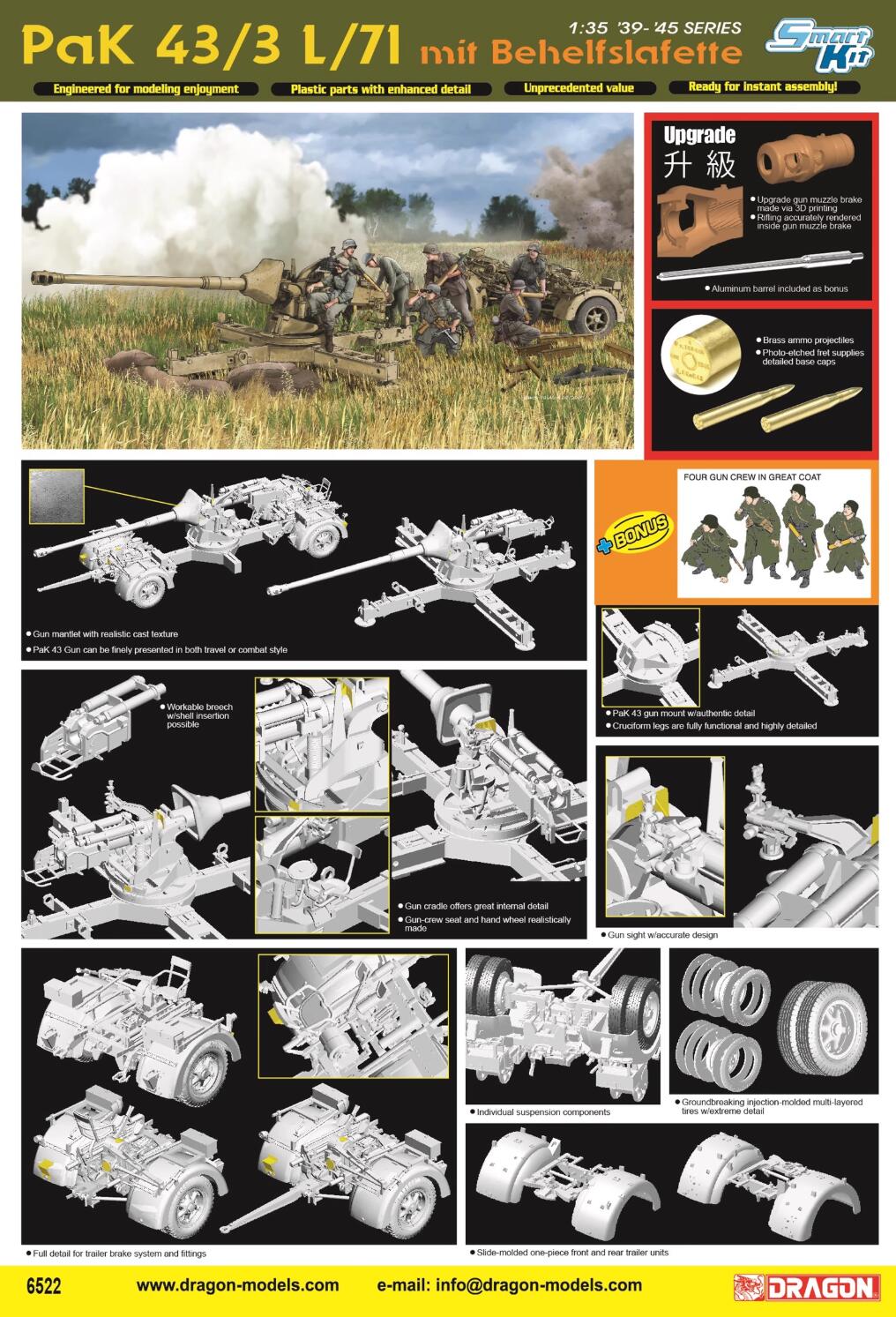 Dragon #6522 1/35 PaK 43/3 L/71 mit Behelfslafette