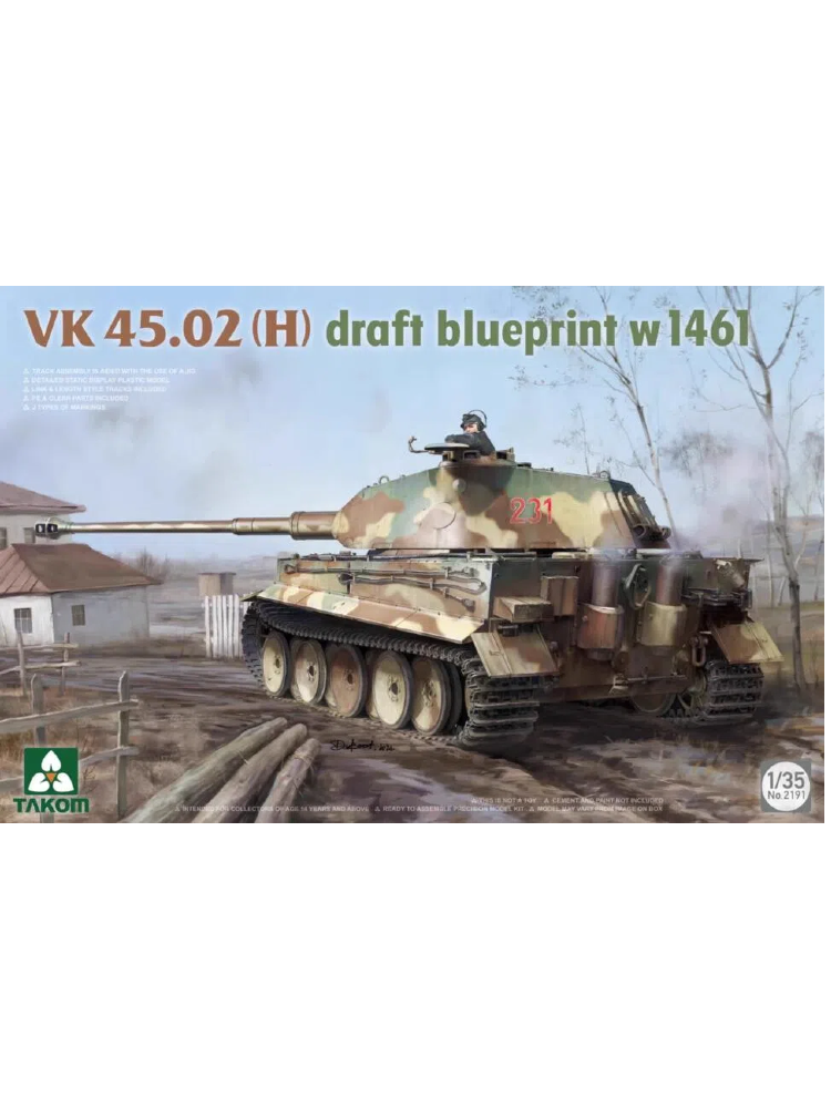 TAKOM 2191 1/35 VK45.02(H) Draft Blueprint W1461 Model Kit