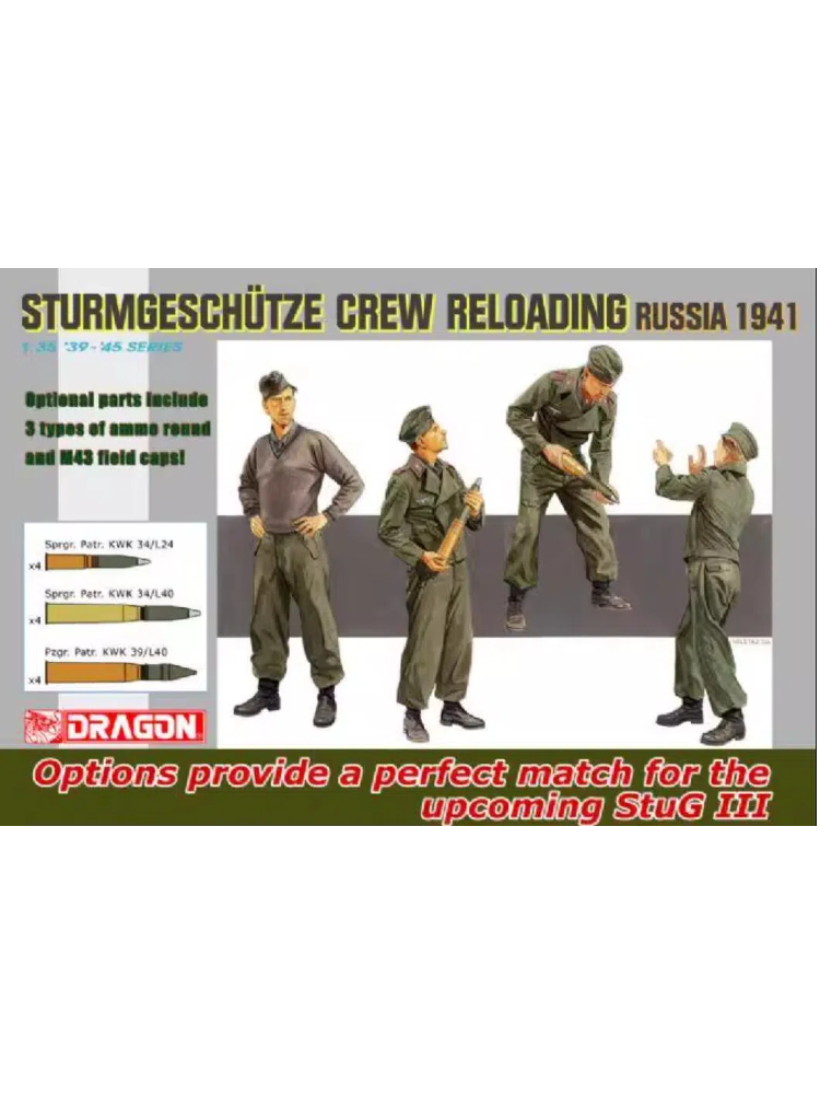 DRAGON 6192 1/35 Sturmgeschutze Crew Reloading (Russia 1941)