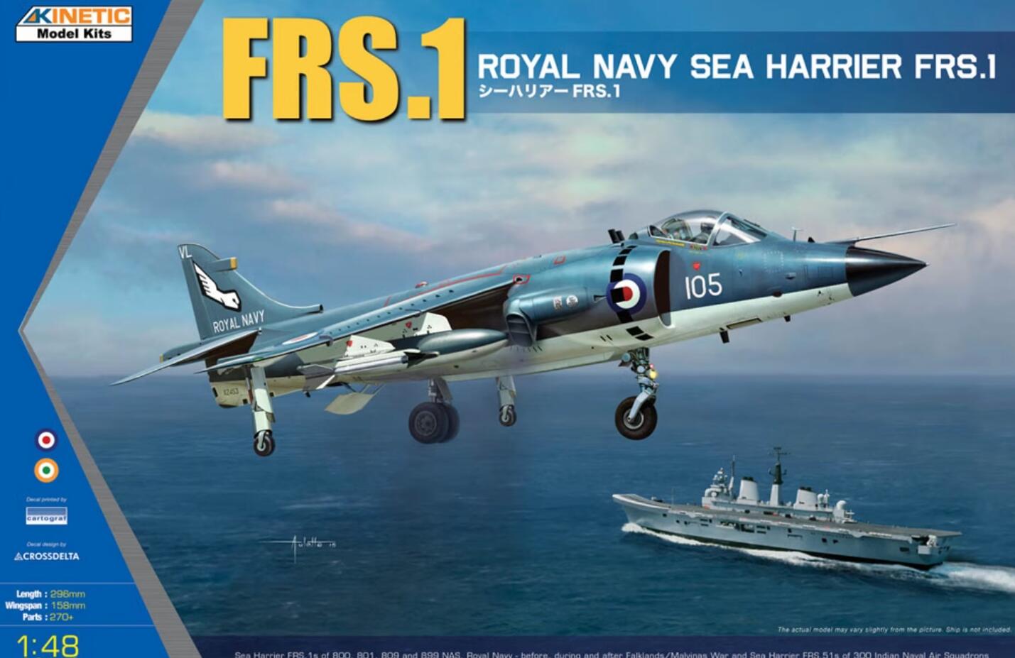 Kinetic K48035 1/48 Royal Navy FRS.1 Sea Harrier Vertical Take Off & Landing
