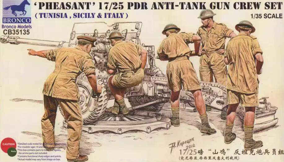 Bronco #CB35135 1/35 Pheasant 17/25 Pdr Anti-Tank Gun Crew Set