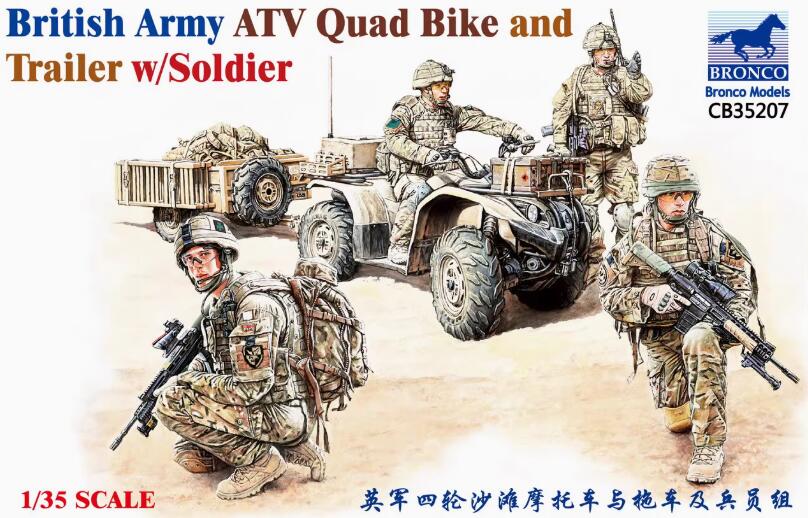 Bronco CB35207 - 1/35 British Army ATV Quad Bike And Trailer W/Soldier
