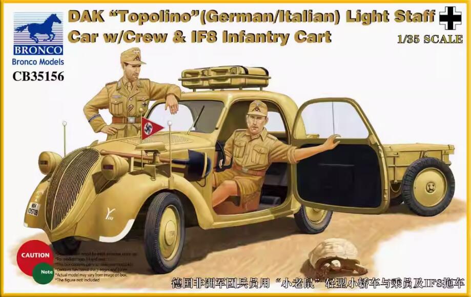 BRONCO CB35156 1/35 Dak Topolino Light Staff Car w/Crew & IF8 Infantry Car