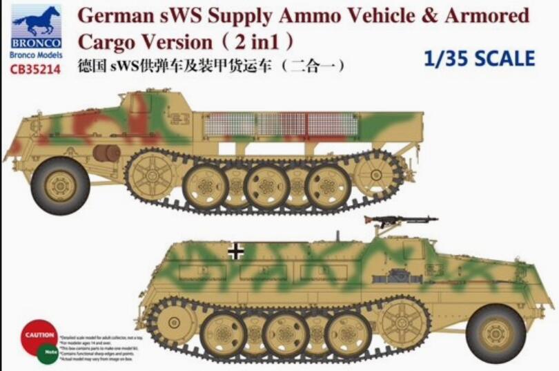 Bronco Models CB35214 1:35 German SWS Supply Ammo Vehicle & Armored Cargo Versio