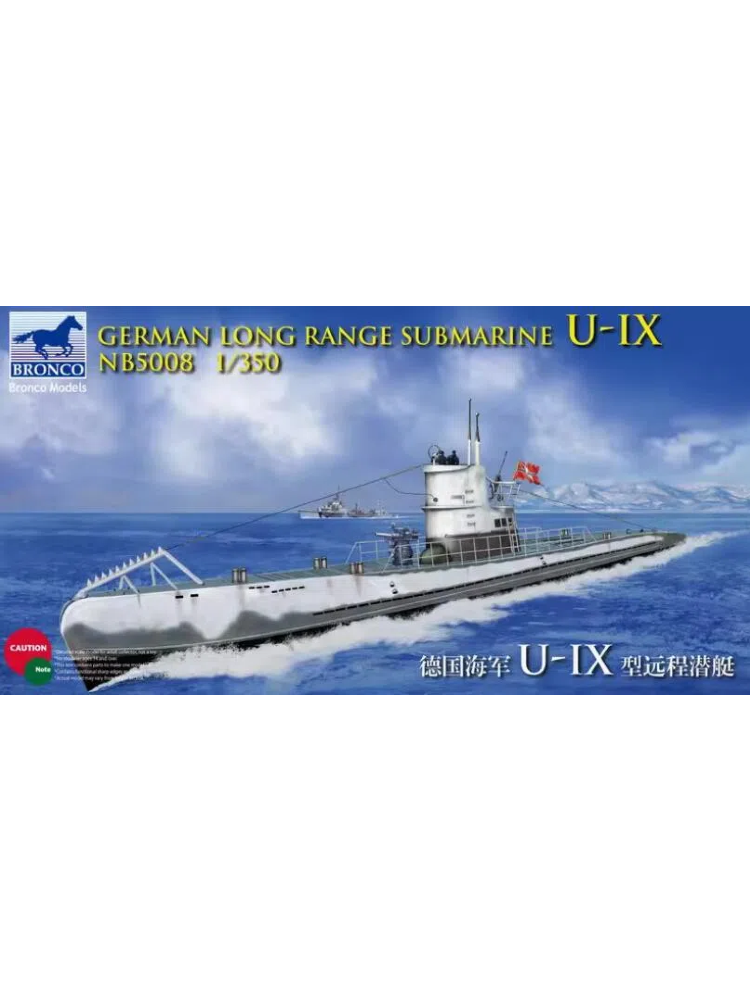 Bronco Models NB5008 1:350 German Long Range Submarine Type U-IX A