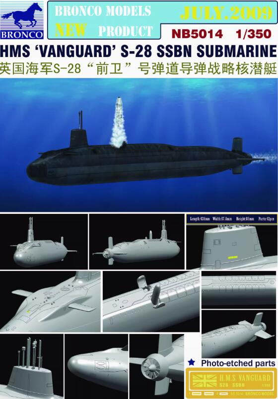 Bronco Nb5014 - 1/350 Hms S-28 Vanguard Ssbn Submarine