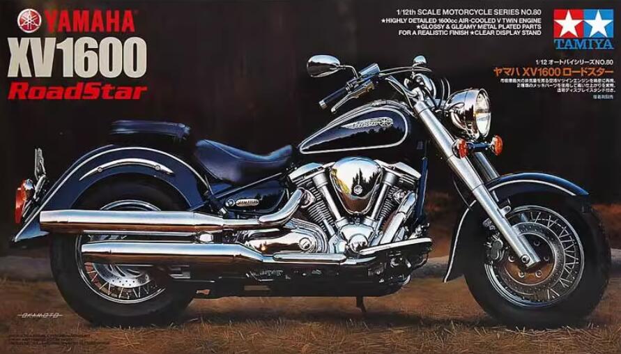 Tamiya 14080 1/12 Scale Motorcycle Model Kit Yamaha XV1600 A Road/Wild Star